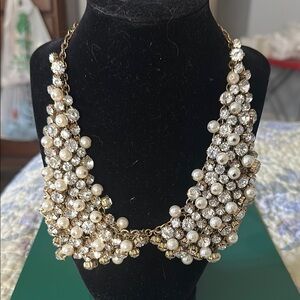 Vintage Pearl and Crystal Cluster ‘Collar’ Necklace